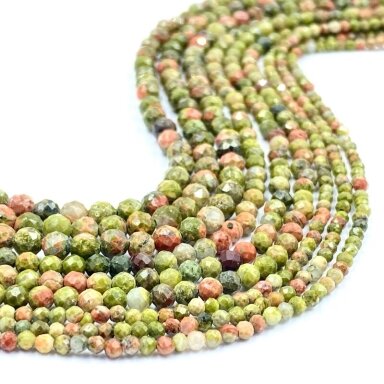 2mm facetuotas unakitas, 40cm juosta