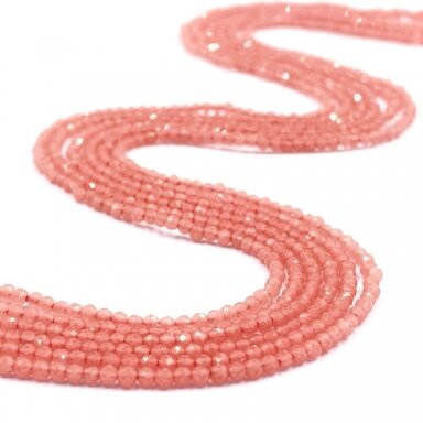 2mm koralų sp. facetuota katės akis, ŠVIEČIA TAMSOJE 40cm juosta 2mm koralų sp. facetuota katės akis, ŠVIEČIA TAMSOJE 40cm juosta