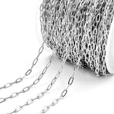 2mm platinos sp. nerūdijančio plieno lituota grandinėlė, 1m 2mm platinos sp. nerūdijančio plieno lituota grandinėlė, 1m