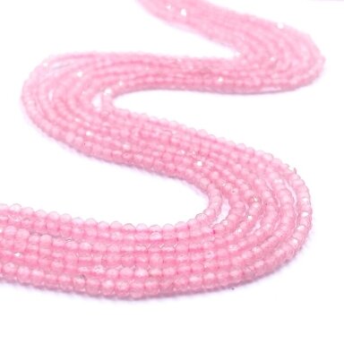 2mm rožinės sp. facetuota katės akis, 40cm juosta 2mm rožinės sp. facetuota katės akis, 40cm juosta