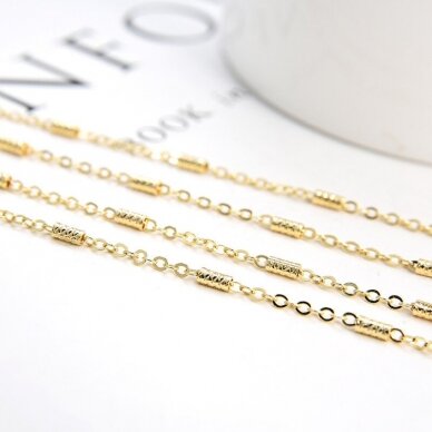 2mm 14k aukso sp. nerūdijančio plieno lituota grandinėlė, 1m 2mm 14k aukso sp. nerūdijančio plieno lituota grandinėlė, 1m