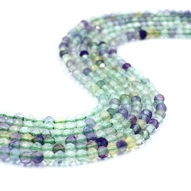 2mm facetuotas fluoritas, 40cm juosta 2mm facetuotas fluoritas, 40cm juosta