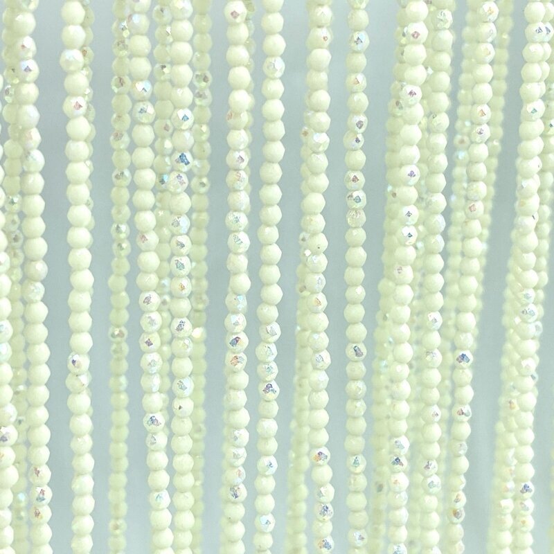 2mm gelsvos AB sp. rondelle formos stiklo kristalai, 40cm juosta