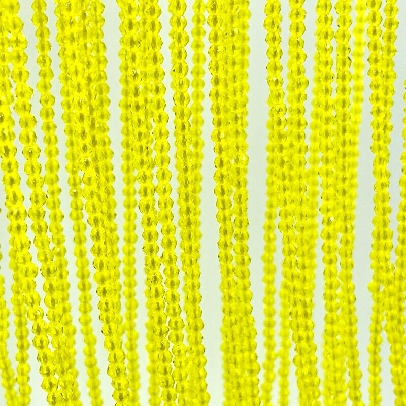 2mm geltonos sp. stiklo kristalai, 40cm juosta