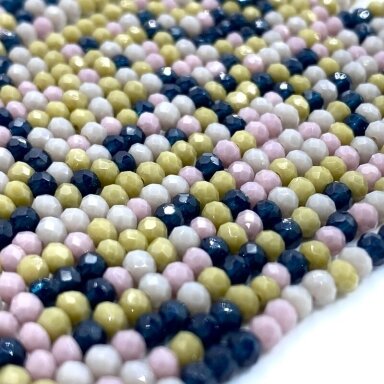 2x3mm mix sp. rondelle formos karoliukai, 40cm 2x3mm mix sp. rondelle formos karoliukai, 40cm