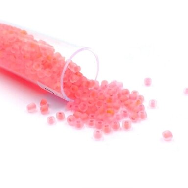 2x3mm neoninės rožinės sp. biserio karoliukai, ±12g