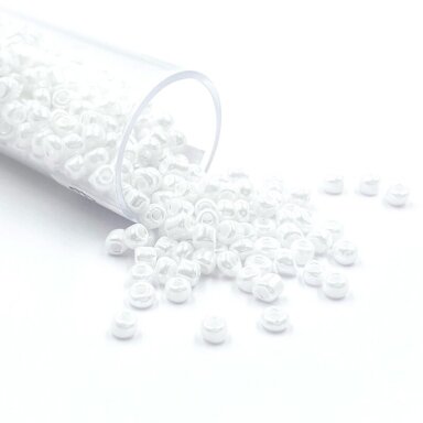 2x3mm perlamutrinės baltos sp. biserio karoliukai, ±11g