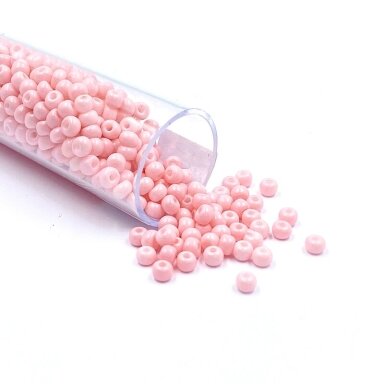 2x3mm rožinės sp. biserio karoliukai, ±13g