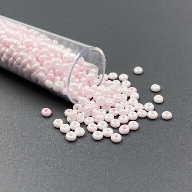2x3mm rožinės sp. biserio karoliukai, ±13g