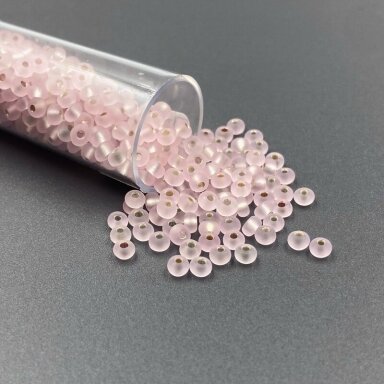 2x3mm rožinės sp. biserio karoliukai, ±13g