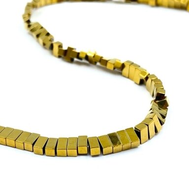2x4mm 18k aukso sp. stačiakampio formos hematitas, 40cm juosta 2x4mm 18k aukso sp. stačiakampio formos hematitas, 40cm juosta