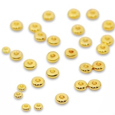2x7mm 18k aukso sp. nerūdijančio plieno intarpas, 5vnt.