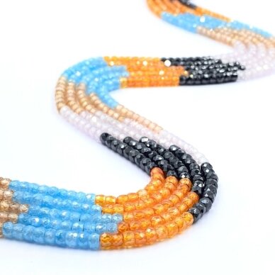 2x3mm mix sp. rondelle formos cirkonio karoliukai, 40cm juosta 2x3mm mix sp. rondelle formos cirkonio karoliukai, 40cm juosta