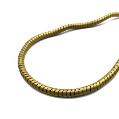 2x4mm matinės žalsvos sp. disko formos hematitas, 40cm 2x4mm matinės žalsvos sp. disko formos hematitas, 40cm