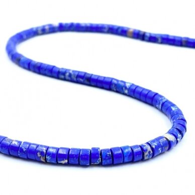 2x4mm mėlynos sp. disko formos imperatoriškasis jaspis, 40cm juosta 2x4mm mėlynos sp. disko formos imperatoriškasis jaspis, 40cm juosta