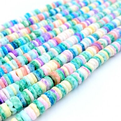±2x6mm mix sp. kriauklių diskai, 40cm juosta ±2x6mm mix sp. kriauklių diskai, 40cm juosta