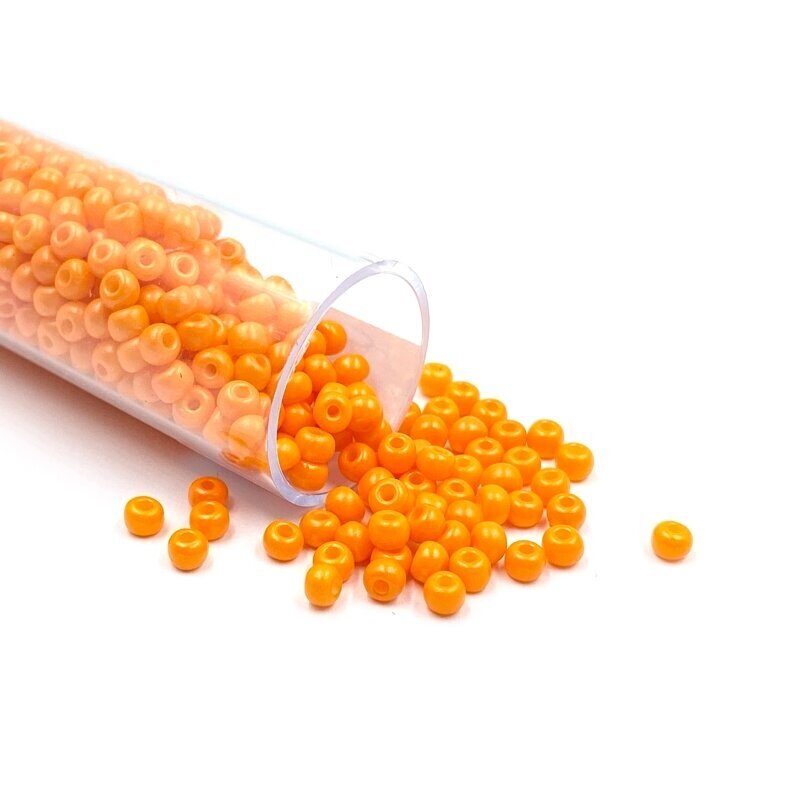 2x3mm oranžinės sp. biserio karoliukai, ±13g