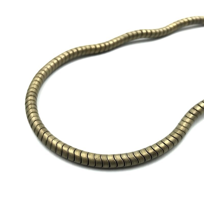 2x4mm matinės žalsvos sp. disko formos hematitas, 40cm