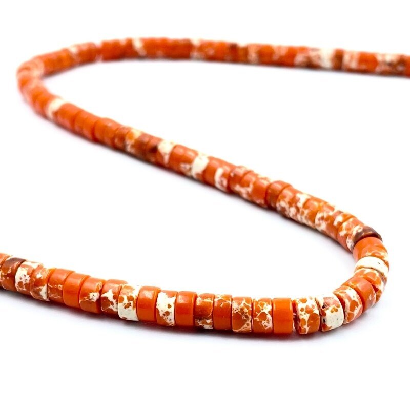 2x4mm oranžinės sp. disko formos imperatoriškasis jaspis, 40cm juosta 2x4mm oranžinės sp. disko formos imperatoriškasis jaspis, 40cm juosta