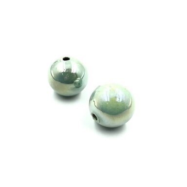 30mm žalsvos sp. su AB danga keramikiniai karoliukai, 2vnt. 30mm žalsvos sp. su AB danga keramikiniai karoliukai, 2vnt.