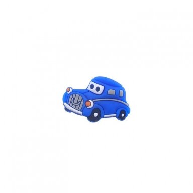 30x20mm mėlynos sp. silikoninis karoliukas automobilis, 1vnt.