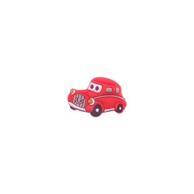 30x20mm raudonos sp. silikoninis karoliukas automobilis, 1vnt.