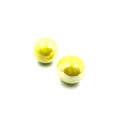 33mm geltonos sp. su AB danga keramikiniai karoliukai, 2vnt. 33mm geltonos sp. su AB danga keramikiniai karoliukai, 2vnt.
