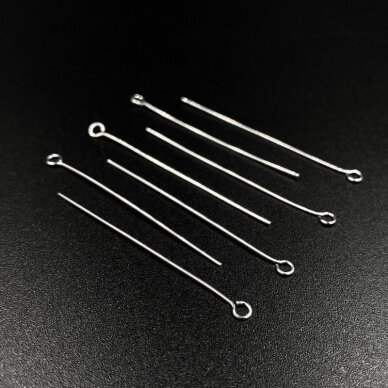 30mm sidabro sp. nerūdijančio plieno vinukai su kilpute, 10vnt. 30mm sidabro sp. nerūdijančio plieno vinukai su kilpute, 10vnt.