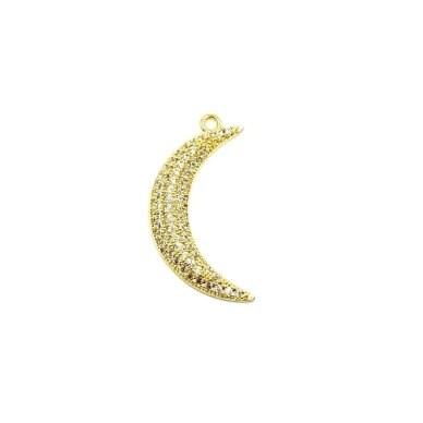 30x15mm 18k aukso sp. nerūdijančio plieno pakabukas mėnulis, 1vnt. 30x15mm 18k aukso sp. nerūdijančio plieno pakabukas mėnulis, 1vnt.