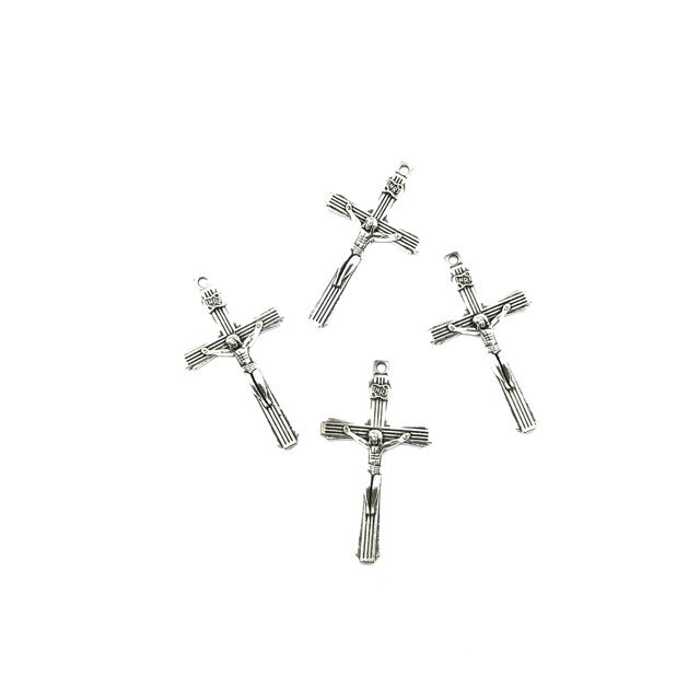 43x24mm sidabro sp. pakabukas kryžius, 5vnt.