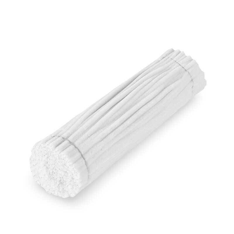 30cm baltos sp. pūkuota šenilo vielutė, 100vnt.