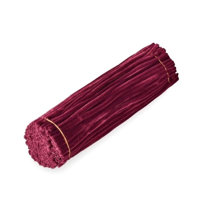 30cm bordo sp. pūkuota šenilo vielutė, 100vnt.