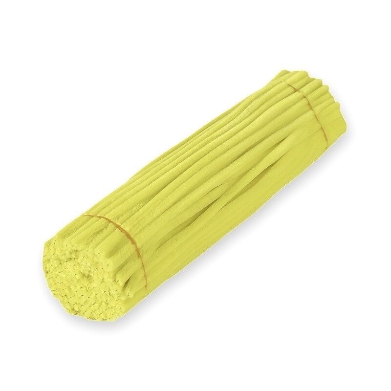 30cm geltonos sp. pūkuota šenilo vielutė, 100vnt.