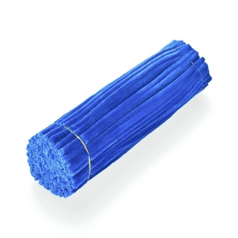 30cm mėlynos sp. pūkuota šenilo vielutė, 100vnt.