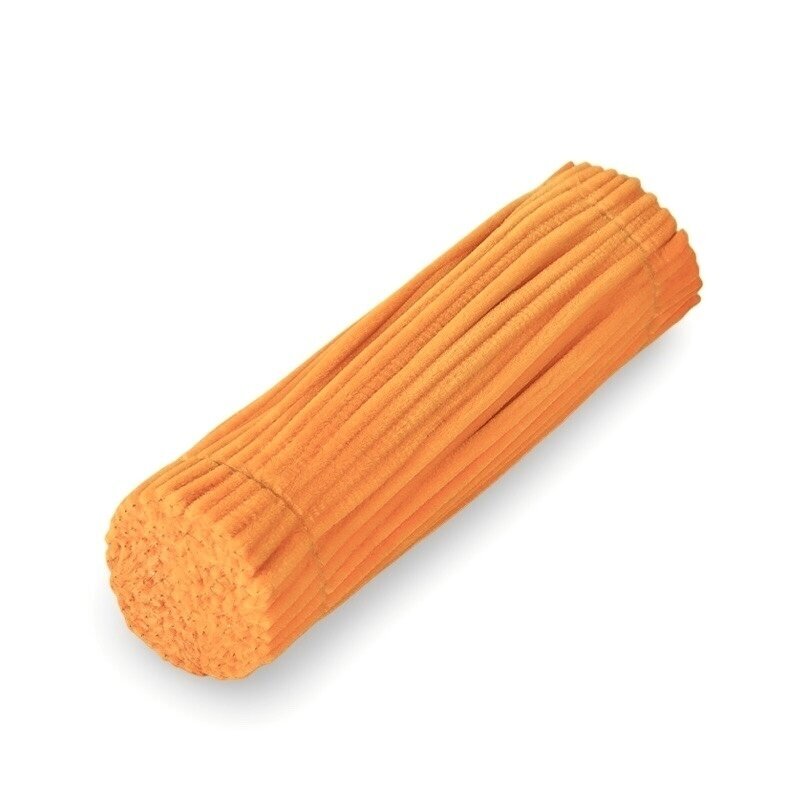 30cm oranžinės sp. pūkuota šenilo vielutė, 100vnt.