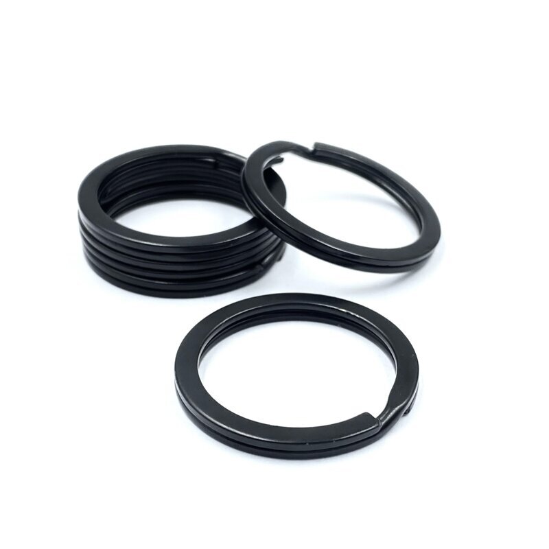 20mm juodos sp. raktų pakabukų žiedai, 8vnt.