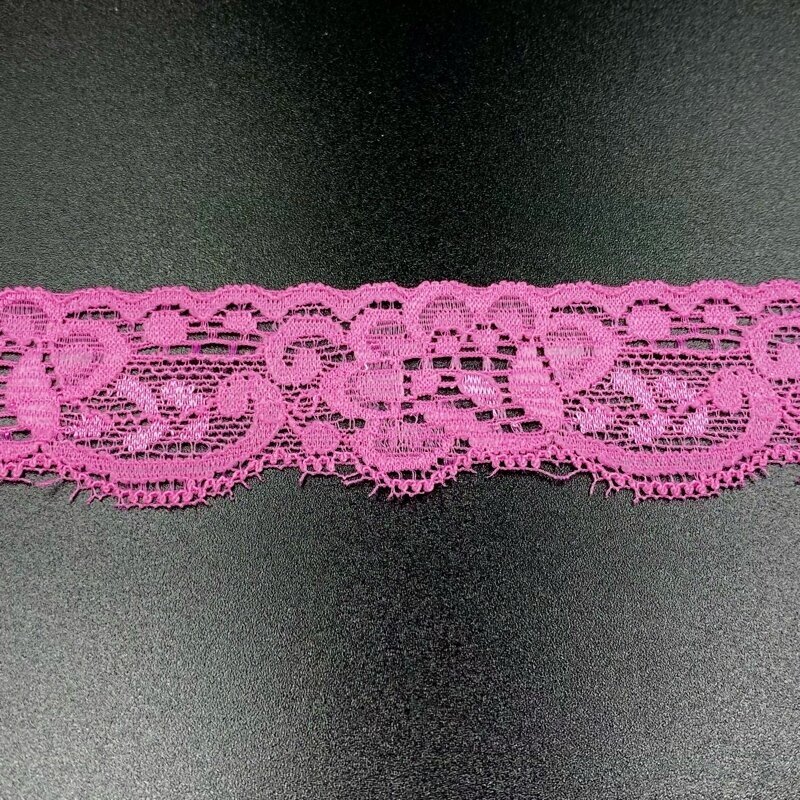 30mm rožinės sp. elastinis nėrinys, 1m