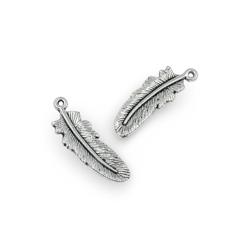 30x10mm sidabro sp. pakabukas plunksna, 11vnt.