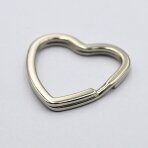 31mm nikelio sp. raktų pakabukų žiedas širdelės formos, 3vnt.