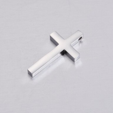 31x17mm platinos sp. nerūdijančio plieno pakabukas kryžius, 1vnt.