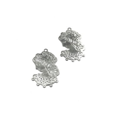 31x21mm sidabro sp. ažūrinė plokštelė, 5vnt.