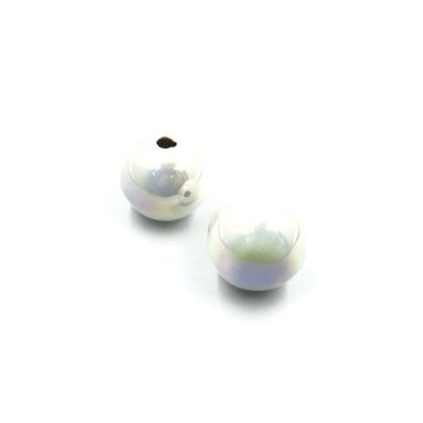 32mm baltos sp. su AB danga keramikiniai karoliukai, 2vnt. 32mm baltos sp. su AB danga keramikiniai karoliukai, 2vnt.