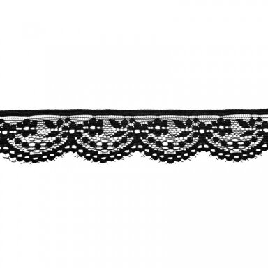32mm juodos sp. elastinis nėrinys, 1m