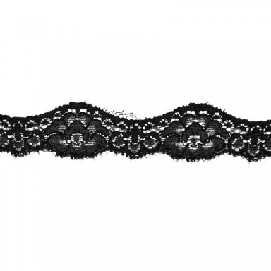 32mm juodos sp. elastinis nėrinys, 1m