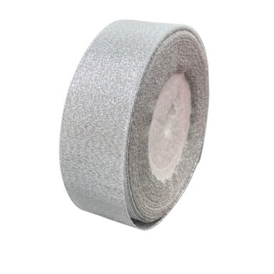 32mm sidabro sp. blizgi organzos juostelė, 1vnt., ±20m
