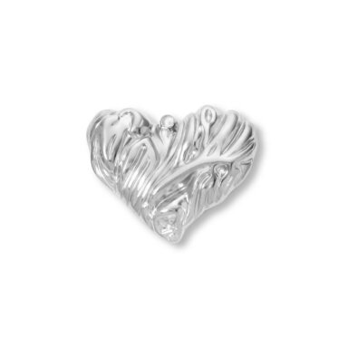 32x26mm platinos sp. nerūdijančio plieno pakabukas širdis, 1vnt.