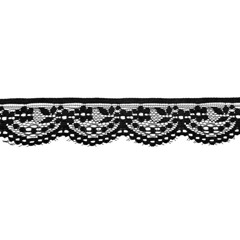 32mm juodos sp. elastinis nėrinys, 1m