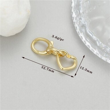 33x12mm 14k aukso sp. nerūdijančio plieno užsegimas, 1vnt.
