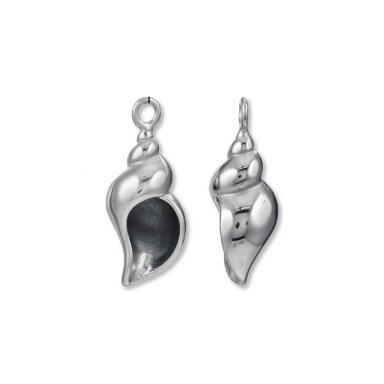 34x14mm platinos sp. nerūdijančio plieno pakabukas kriauklė, 1vnt.