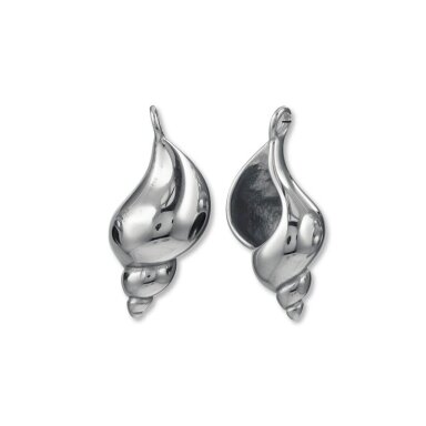 34x15mm platinos sp. nerūdijančio plieno pakabukas kriauklė, 1vnt.
